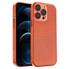 For iPhone 12 Pro Max Honeycomb Radiating PC Phone Case(Orange) - 1