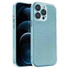 For iPhone 12 Pro Max Honeycomb Radiating PC Phone Case(Sky Blue) - 1