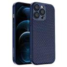 For iPhone 12 Pro Honeycomb Radiating PC Phone Case(Blue) - 1