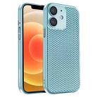 For iPhone 12 Honeycomb Radiating PC Phone Case(Sky Blue) - 1