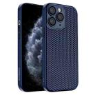 For iPhone 11 Pro Max Honeycomb Radiating PC Phone Case(Blue) - 1