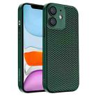 For iPhone 11 Honeycomb Radiating PC Phone Case(Green) - 1