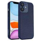 For iPhone 11 Honeycomb Radiating PC Phone Case(Blue) - 1