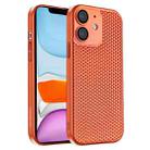 For iPhone 11 Honeycomb Radiating PC Phone Case(Orange) - 1