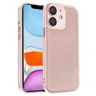 For iPhone 11 Honeycomb Radiating PC Phone Case(Pink) - 1