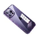 For iPhone 14 Pro Max SULADA Glittery TPU + Tempered Glass Phone Case(Purple) - 1