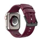 Tire Texture Silicone Watch Band For Apple Watch 7 45mm(Wine Red) - 1