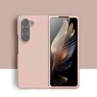 For Samsung Galaxy Z Fold5 Silicone Skin Feel Folding Phone Case(Pink) - 1