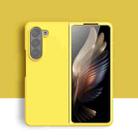 For Samsung Galaxy Z Fold5 Silicone Skin Feel Folding Phone Case(Lemon Yellow) - 1