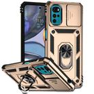 For Motorola Moto G22 2022 Sliding Camshield Holder Phone Case(Gold) - 1