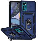 For Motorola Moto G22 2022 Sliding Camshield Holder Phone Case(Blue) - 1