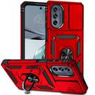For Motorola Moto G62 5G Sliding Camshield Holder Phone Case(Red) - 1