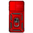 For Motorola Moto G62 5G Sliding Camshield Holder Phone Case(Red) - 2