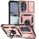 For Motorola Moto G62 5G Sliding Camshield Holder Phone Case(Rose Gold) - 1