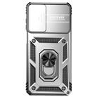 For Motorola Moto G62 5G Sliding Camshield Holder Phone Case(Silver) - 2