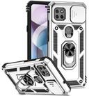For Motorola One 5G Ace Sliding Camshield Holder Phone Case(Silver) - 1