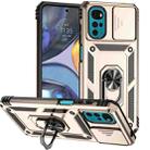 For Motorola Moto G22 5G / Moto G Play 2024 Sliding Camshield Holder Phone Case(Gold) - 1