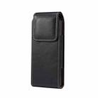 7.8 x 17 x 2.5cm Fold Phone Waist Pack Leather Case(Black) - 1