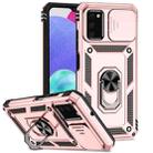 For Samsung Galaxy A02s / A03s 164mm Sliding Camshield Holder Phone Case(Rose Gold) - 1