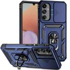 For Samsung Galaxy A34 5G Sliding Camshield Holder Phone Case(Blue) - 1