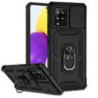 For Samsung Galaxy A42 5G Sliding Camshield Holder Phone Case(Black) - 1