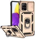 For Samsung Galaxy A42 5G Sliding Camshield Holder Phone Case(Gold) - 1