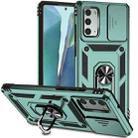 For Samsung Galaxy Note20 Sliding Camshield Holder Phone Case(Dark Green) - 1