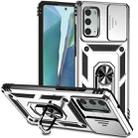 For Samsung Galaxy Note20 Sliding Camshield Holder Phone Case(Silver) - 1