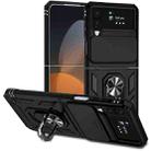 For Samsung Galaxy Z Flip4 Sliding Camshield Holder Phone Case(Black) - 1