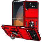 For Samsung Galaxy Z Flip4 Sliding Camshield Holder Phone Case(Red) - 1