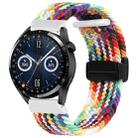 For Garmin VivoMove Trend / Luxe / Style 20mm Magnetic Fold Clasp Woven Watch Band(Rainbow Color) - 1