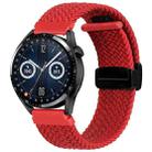 For Garmin VivoMove Trend / Luxe / Style 20mm Magnetic Fold Clasp Woven Watch Band(Red) - 1