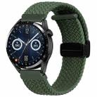 For Garmin VivoMove Trend / Luxe / Style 20mm Magnetic Fold Clasp Woven Watch Band(Green) - 1