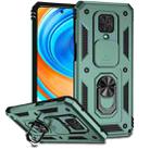 For Xiaomi Redmi Note 9 Pro Sliding Camshield Holder Phone Case(Dark Green) - 1