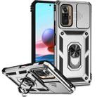 For Xiaomi Redmi Note 10 Pro Sliding Camshield Holder Phone Case(Silver) - 1