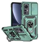 For Xiaomi 12 Sliding Camshield Holder Phone Case(Dark Green) - 1