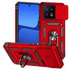 For Xiaomi 13 Sliding Camshield Holder Phone Case(Red) - 1