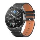 KT62 1.36 inch TFT Round Screen Smart Watch Supports Bluetooth Call/Blood Oxygen Monitoring, Strap:Leather Strap(Black) - 1