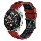 For Huawei Watch4 / 4 Pro / Watch3 / 3 Pro 22mm Double-row Hole Two-color Silicone Watch Band(Red Black) - 1