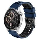 For Huawei Watch4 / 4 Pro / Watch3 / 3 Pro 22mm Double-row Hole Two-color Silicone Watch Band(Midnight Blue Black) - 1