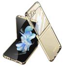 For Samsung Galaxy Z Flip5 Ultra-thin Plating Clear PC All Inclusive Phone Case(Gold) - 1