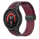 For Samsung Galaxy Watch5 / 5 Pro / Watch 4 / 4 Classic Magnetic Clasp Camouflage Silicone Watch Band(Camouflage Wine Red) - 1