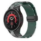 For Samsung Galaxy Watch5 / 5 Pro / Watch 4 / 4 Classic Magnetic Clasp Camouflage Silicone Watch Band(Camouflage Dark Green) - 1