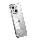 For iPhone 14 Plus SULADA Electroplated Transparent Glittery TPU Phone Case(Silver) - 1