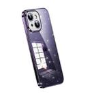 For iPhone 14 Plus SULADA Electroplated Transparent Glittery TPU Phone Case(Purple) - 1