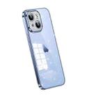 For iPhone 14 SULADA Electroplated Transparent Glittery TPU Phone Case(Blue) - 1