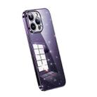 For iPhone 14 Pro SULADA Electroplated Transparent Glittery TPU Phone Case(Purple) - 1