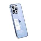 For iPhone 14 Pro Max SULADA Electroplated Transparent Glittery TPU Phone Case(Blue) - 1