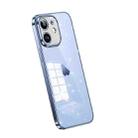 For iPhone 12 SULADA Electroplated Transparent Glittery TPU Phone Case(Blue) - 1