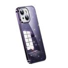 For iPhone 15 SULADA Electroplated Transparent Glittery TPU Phone Case(Purple) - 1